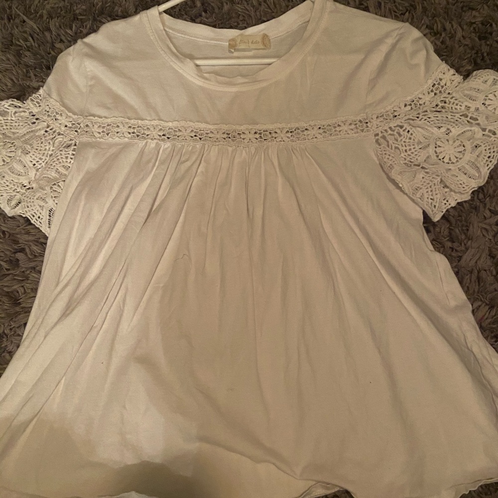 Altard state L white lace tee